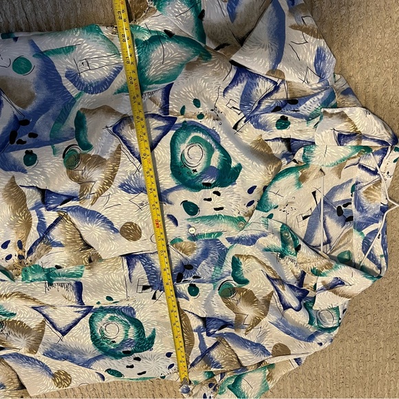 Funky Watercolour Art 80s Blouse - Picture 3 of 3